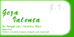 geza valenta business card