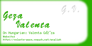 geza valenta business card